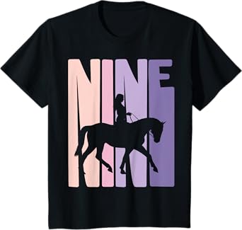 9th Birthday Gift Horse Rider Fan 9 Years Girls T-Shirt