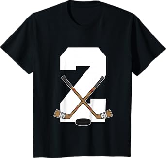 Kids Ice Hockey Kids Toddler Boys 2nd Birthday Ice Hockey T-Shirt