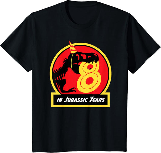 Birthday Dinosaur Shirt 8 Year Old Jurassic T-rex T-Shirt