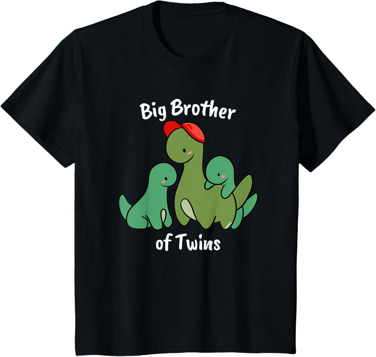 Big Brother of Twins T-Shirt Cute Dinosaur Siblings T-Shirt