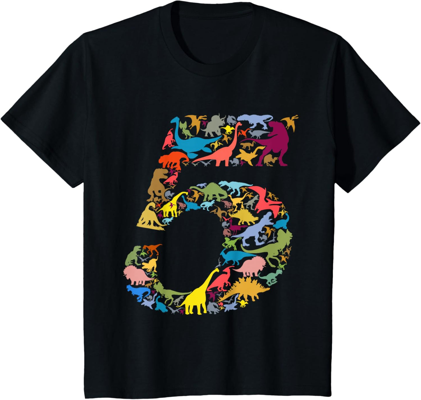 Kids Dinosaur 5th Birthday Boy 5 Years T-Rex Party Rawr I'm 5 T-Shirt