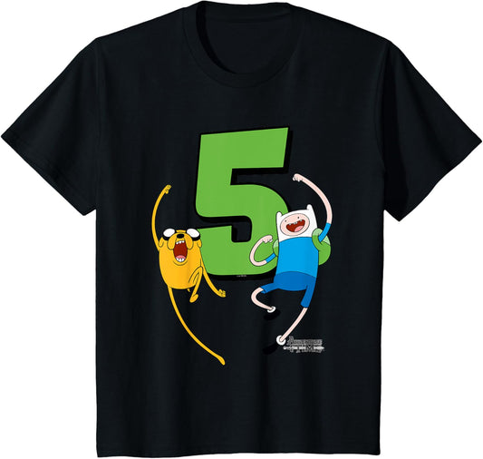 Kids Adventure Time Finn and Jake 5th Birthday T-Shirt