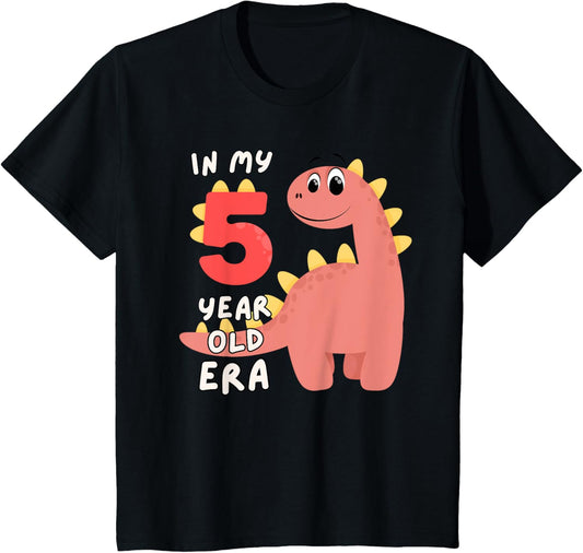 Dinosaur Cute In My 5 Year Old Era Fun Animal 5th Birthday T-Shirt