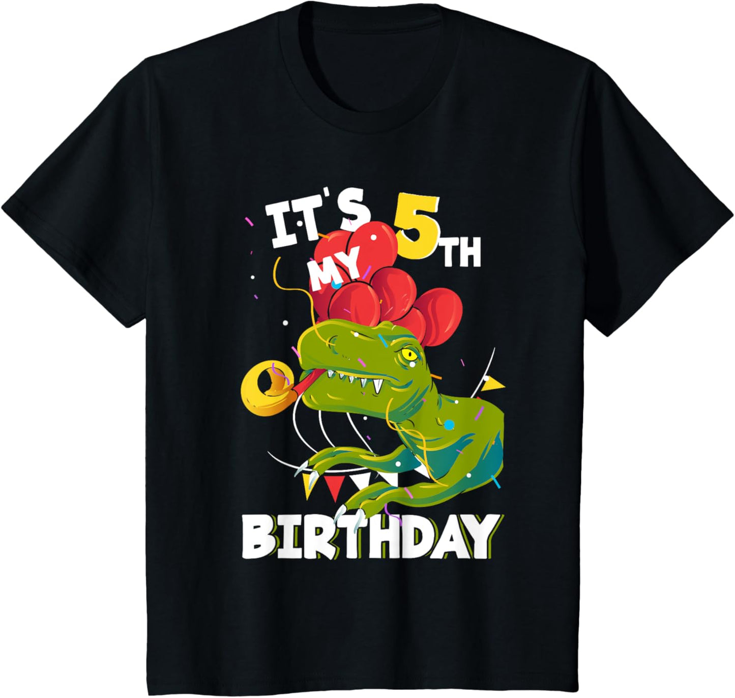 Kids Its My 5th Birthday 5 Year Old T-Rex Birthday T-Shirt
