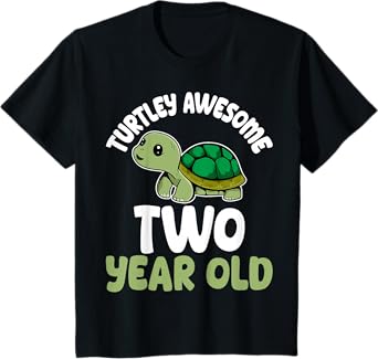 Turtley Awesome Two Years Old 2nd Birthday Party Turtle Kids T-Shirt