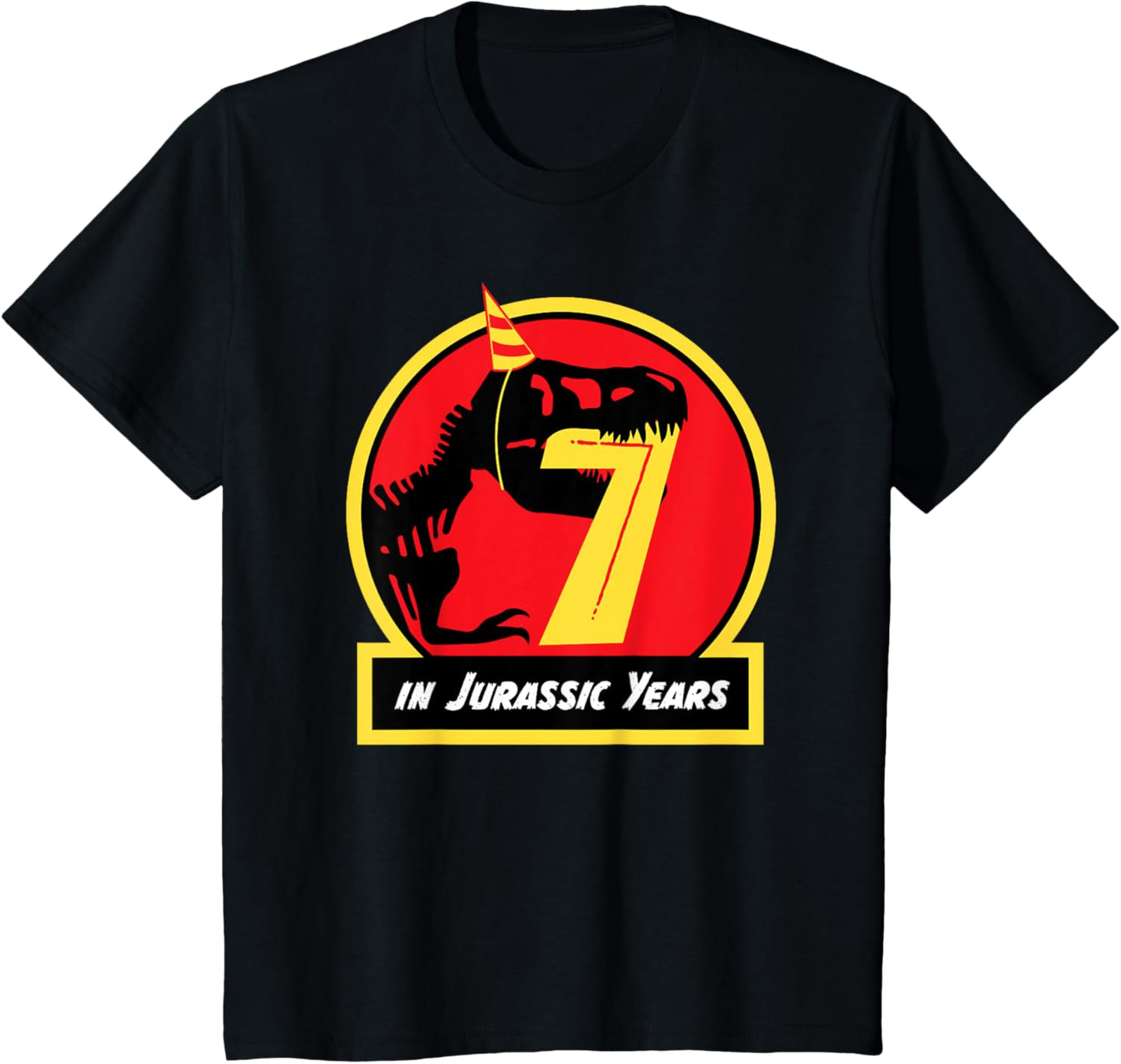 Kids Birthday Dinosaur Shirt 7 Year Old Jurassic T-rex T-Shirt