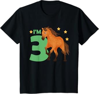 Children 3rd Birthday Horse Three Years Old Rider T-Shirt