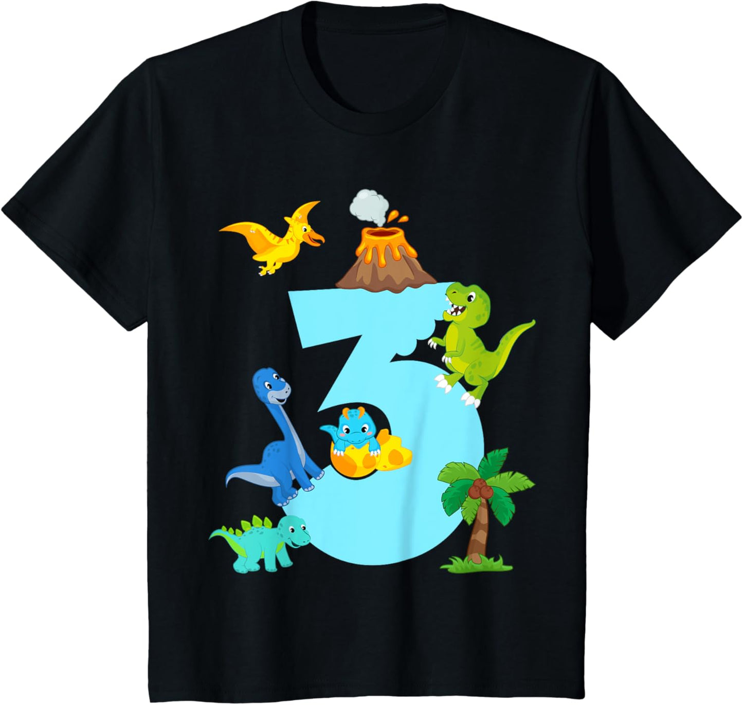 Kids 3rd birthday boy dino outfit - three years old T-Shirt