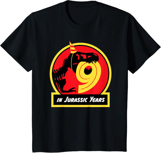 Birthday Dinosaur Shirt 9 Year Old Jurassic T-rex T-Shirt