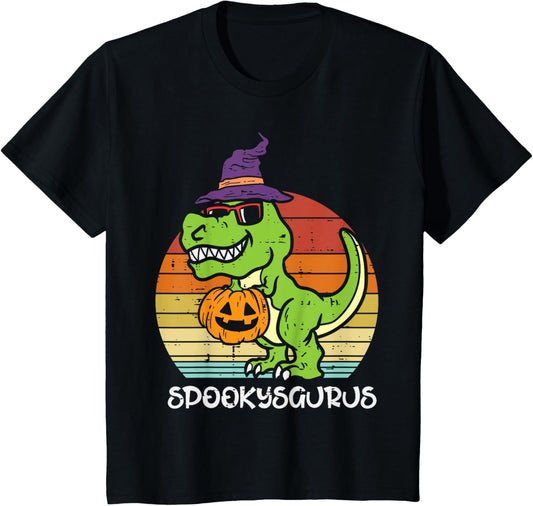 Kids Trex Spookysaurus Cute Halloween Dinosaur Toddler Boys Kids T-Shirt