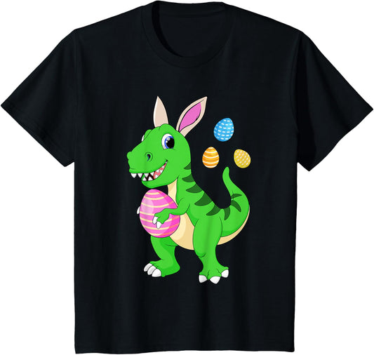 Kids Easter Dinosaur Boys Kids Cute Bunny Easter Basket Stuffers T-Shirt
