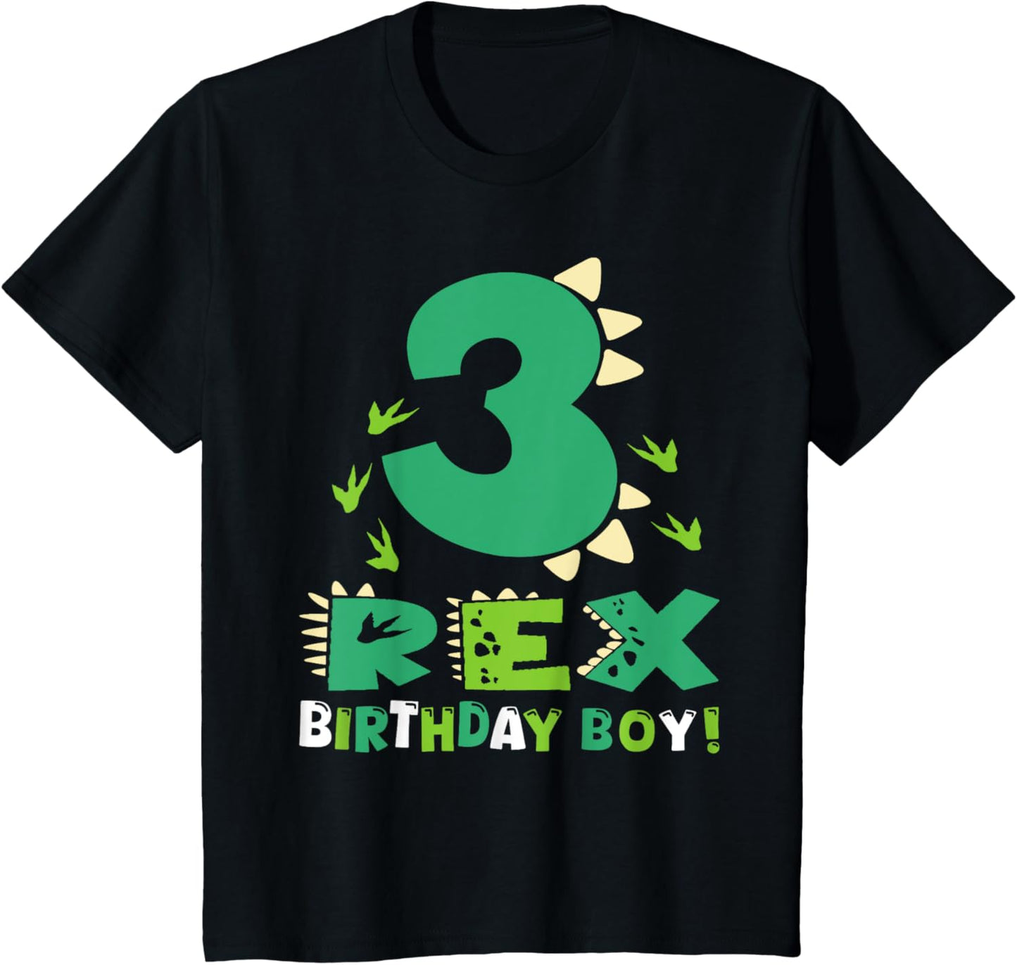 Kids Three Rex 3rd Birthday Third Dinosaur 3 Year Old Bday Boy T-Shirt