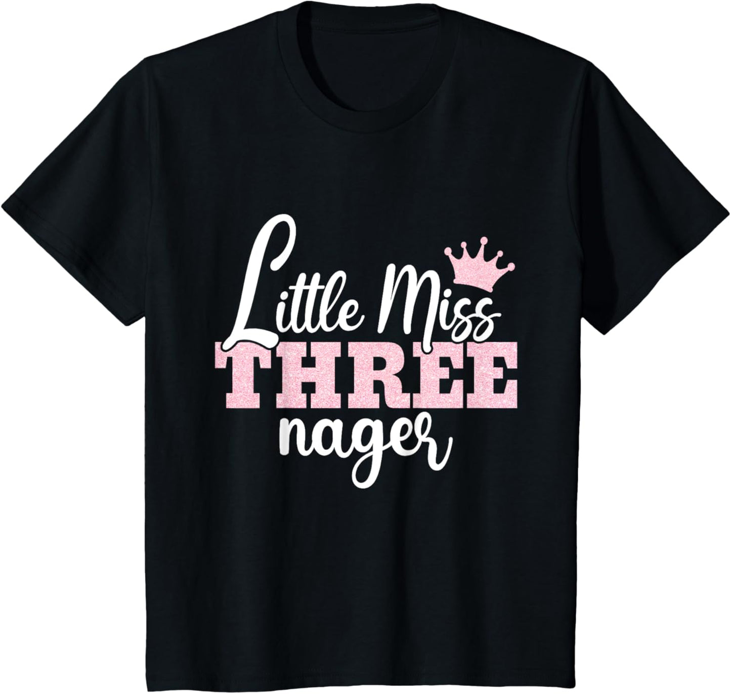 Little Miss Threenager Threenager Girl Birthday 3 Years T-Shirt