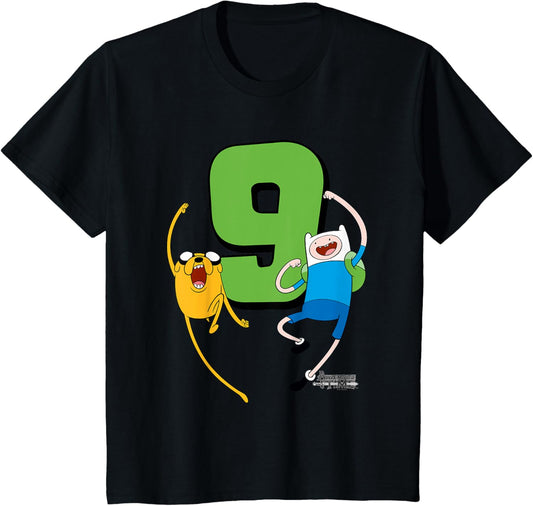 Kids Adventure Time Finn and Jake 9th Birthday T-Shirt