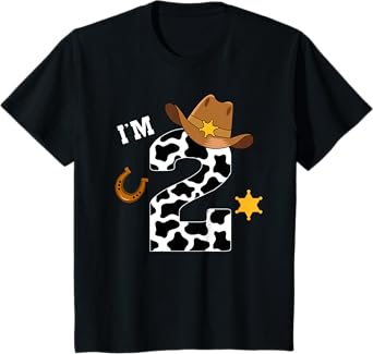 Kids 2nd Birthday Shirt Boy 2 Year Old Rodeo Western Cowboy T-Shirt