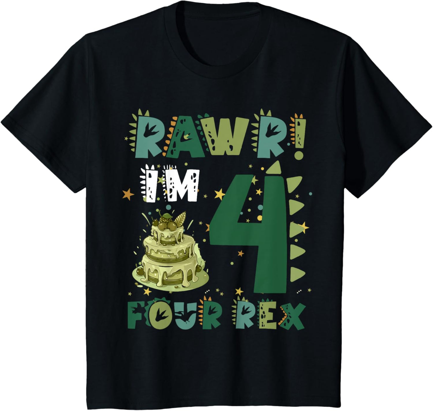 Kids Rawr Im Four Rex Dinosaur Birthday Boy Youth Kids T-Shirt