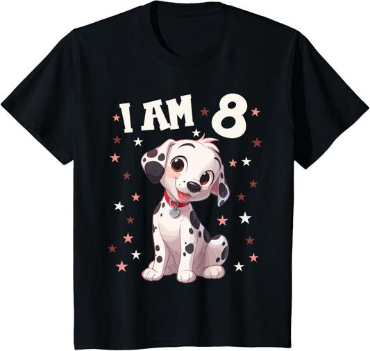 Kids 8 Years old 8th birthday Dalmatian Dogs Dalmatian Dog T-Shirt
