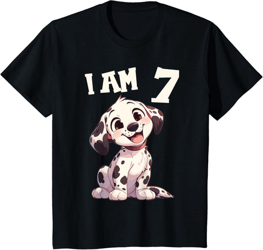 Kids 7 Years old 7th birthday Dalmatian Dogs Dalmatian Dog T-Shirt