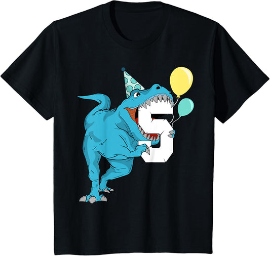Dinosaur 5th Birthday Boy Kids Girls T-Rex 5 Year Old T-Shirt