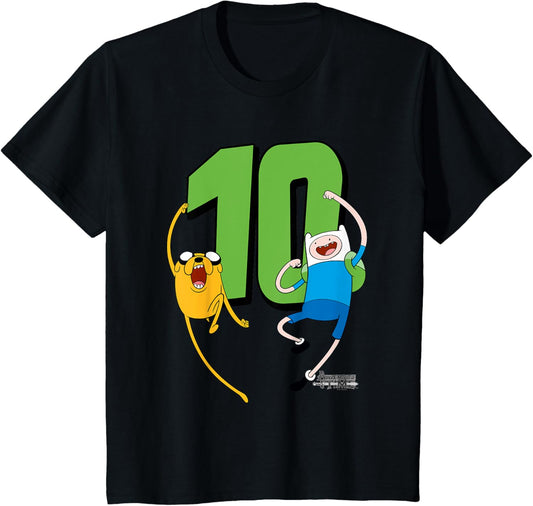 Kids Adventure Time Finn and Jake 10th Birthday T-Shirt