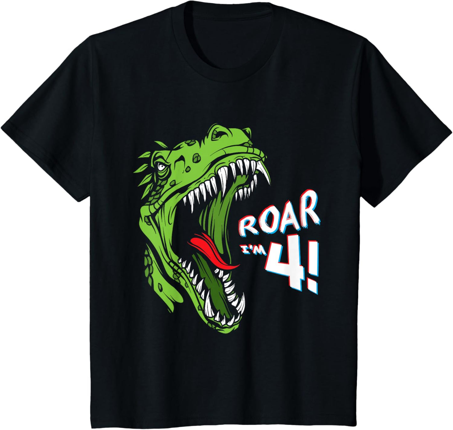 Kids Roar I'm 4! 4th Birthday Tyrannosaurus Rex T-Shirt