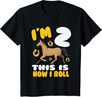 Im 2 This Kid Loves Horse Riding 2nd Year Birthday Theme T-Shirt