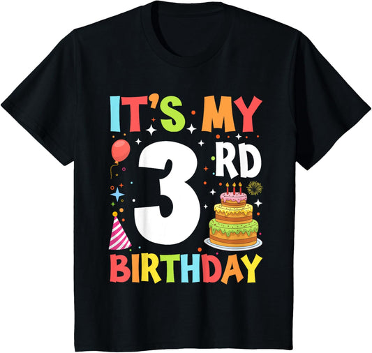 Kids 3rd Birthday Shirt Boy 3yr Three 3 Year Old Toddler Kids T-Shirt