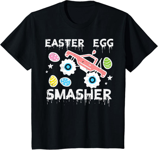 Kids Easter Egg Smasher Monster Truck Toddler Boys Kids Youth T-Shirt