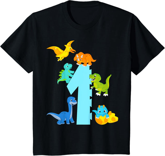 Kids 1st Birthday Boy 1 Year Old Dinosaur Toy Dino T-Shirt