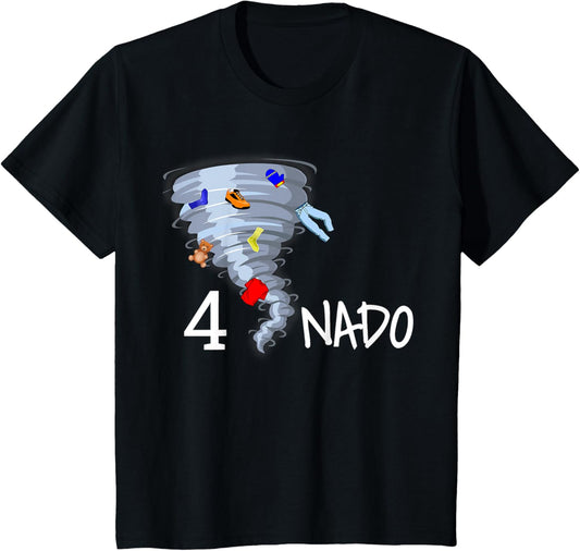 Kids 4-Nado Tornado for 4th Birthday T-Shirt