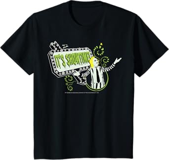 Kids Beetlejuice It's Showtime Neon Banner Poster T-Shirt