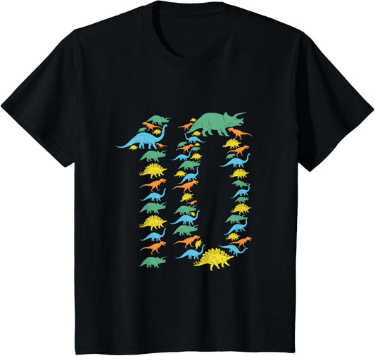 Dinosaur 10th Birthday Gift T-Shirt For 10 Year Old T-Shirt