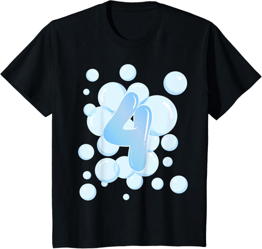 4th Birthday Bubble Themed Birthday Party T-Shirt