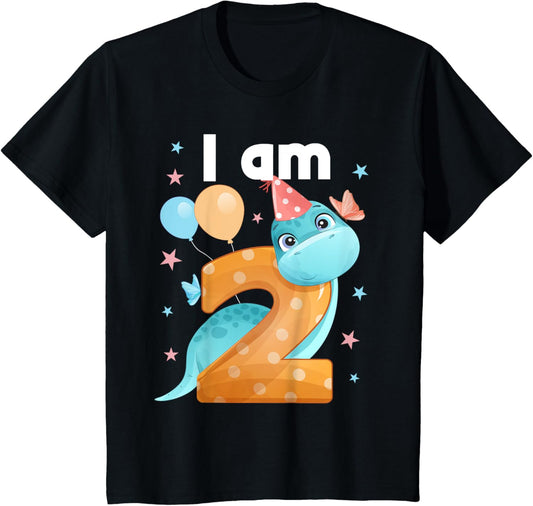 2 Years old 2 birthday outfit Boy girl Dinosaur Dino T-Shirt