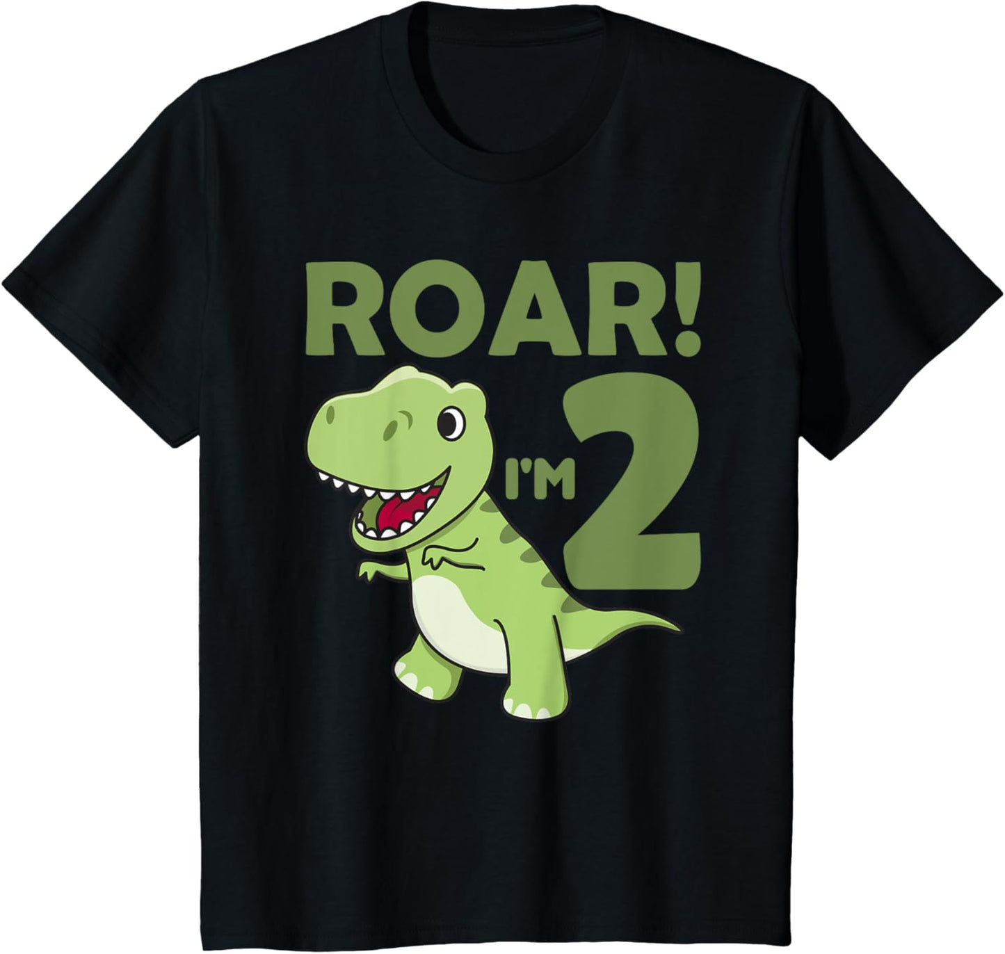 Kids Children's 2nd Birthday T-Rex 2 Years Old Boy Dinosaur Dino T-Shirt