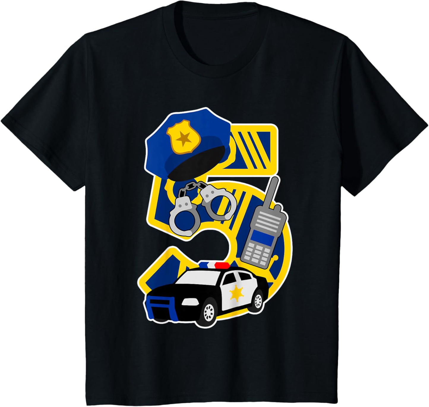Kids 5th Birthday Police Shirt Boy is great for a boy who is five T-Shirt
