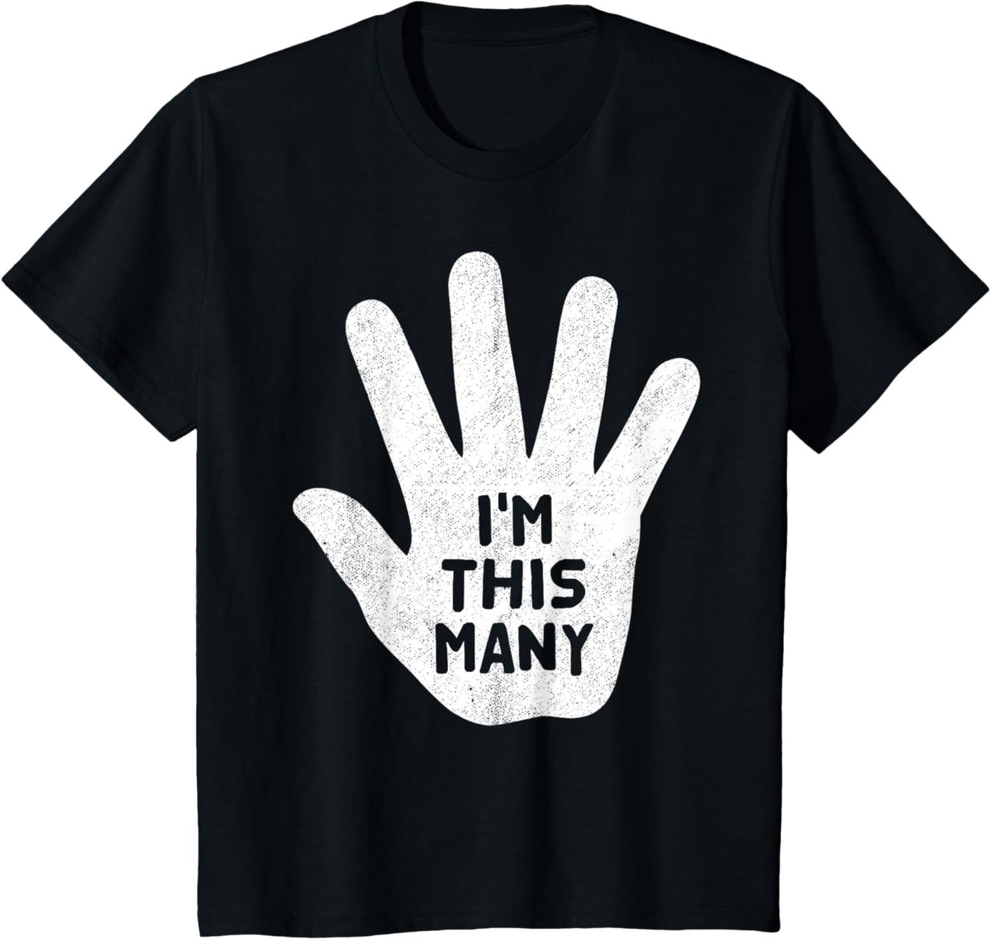 I'm This Many Cute 5th Birthday Tee For Kids Five Year Old T-Shirt