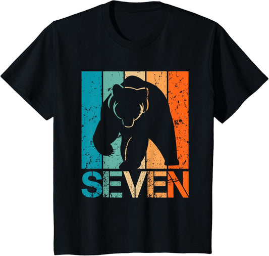 Funny 7th Bear Birthday 7 Year Old Birthday Bear T-Shirt