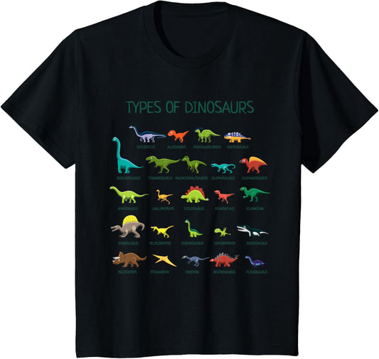 Types of Dinosaurs Dino Identification T-Shirt