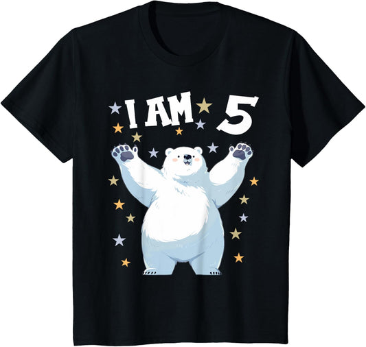 5 Years old 5 birthday Polar Bears Boy girl Polar Bear T-Shirt