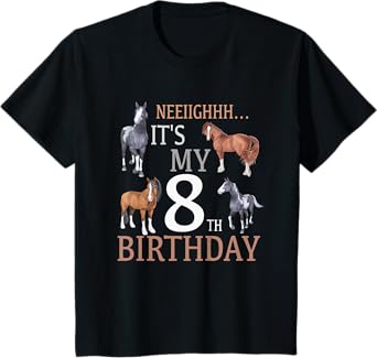 Its My 8th Birthday Shirt Horse Lover 8 Year Old Birthday T-Shirt