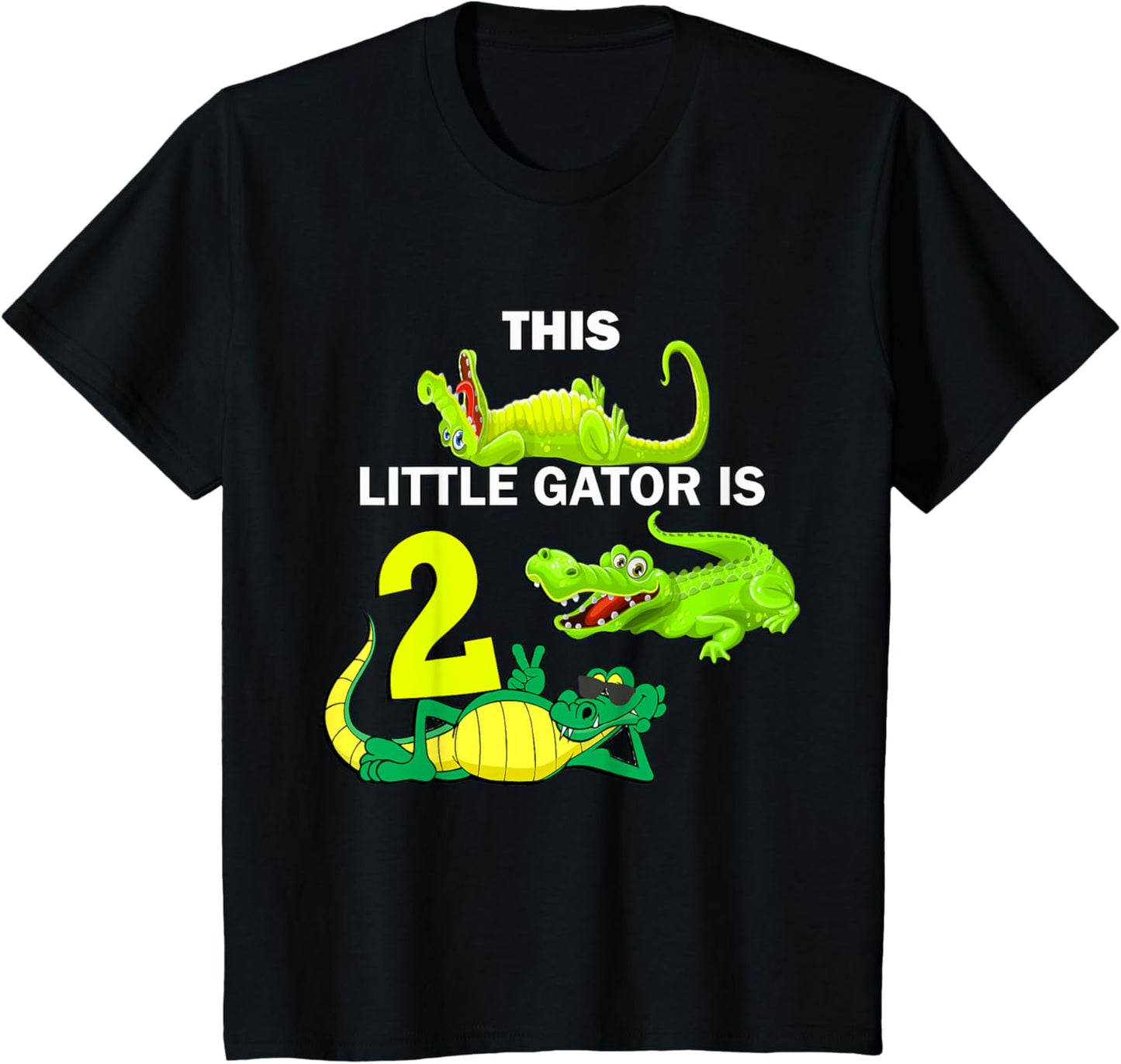Birthday 2 Years Old Little Gator Is 2 Alligators Birthday T-Shirt