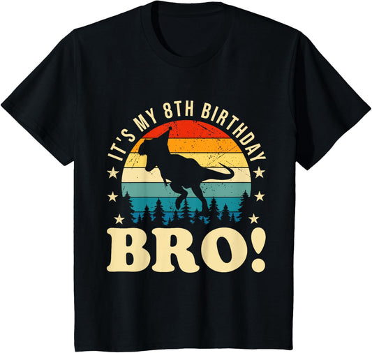 Kids Kids 8 Year Old Shirt 8th Birthday Boy T Rex Dinosaur T-Shirt