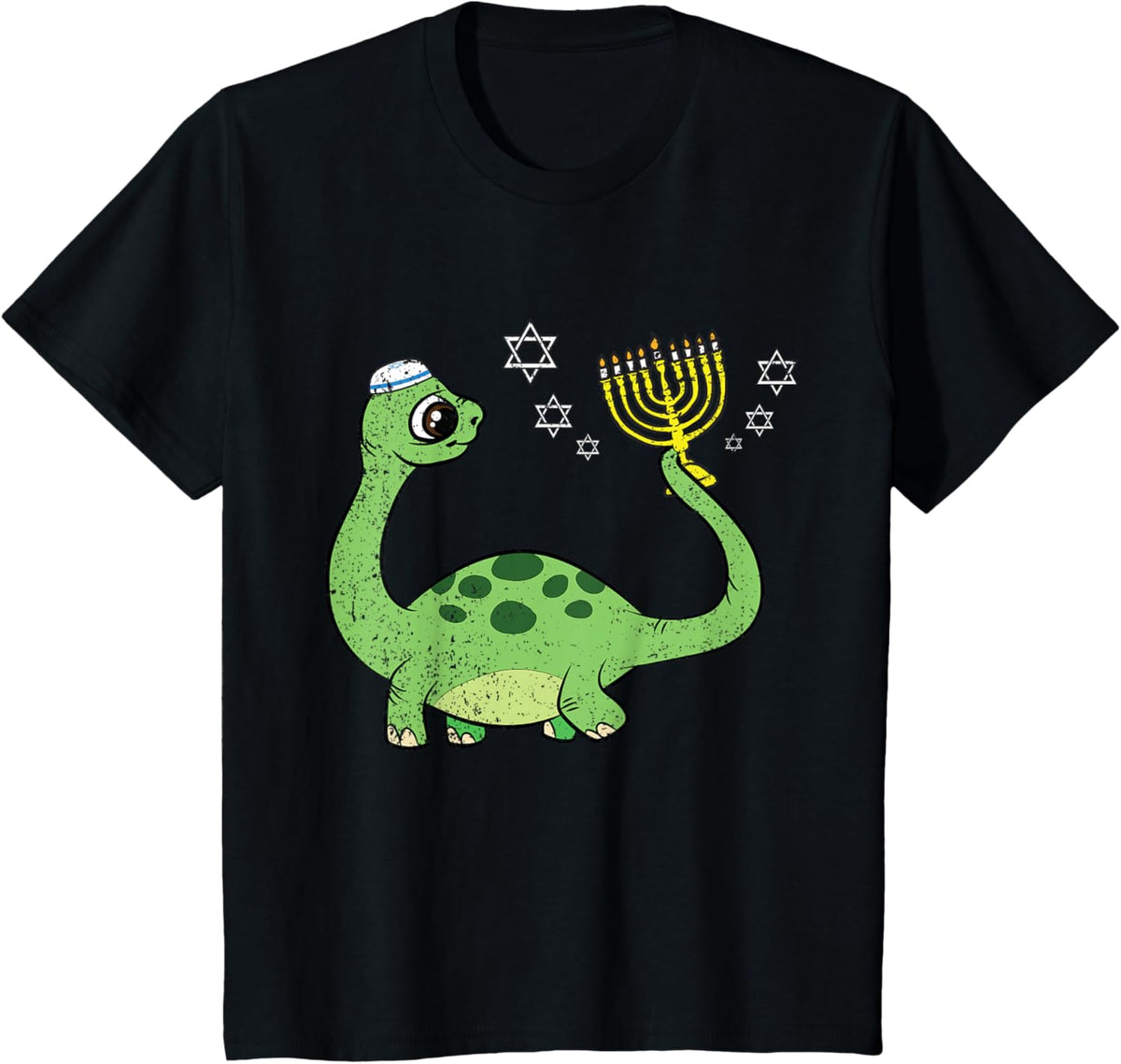Kids Dinosaur Hanukkah Chanukah Jewish Holiday Star Of David T-Shirt
