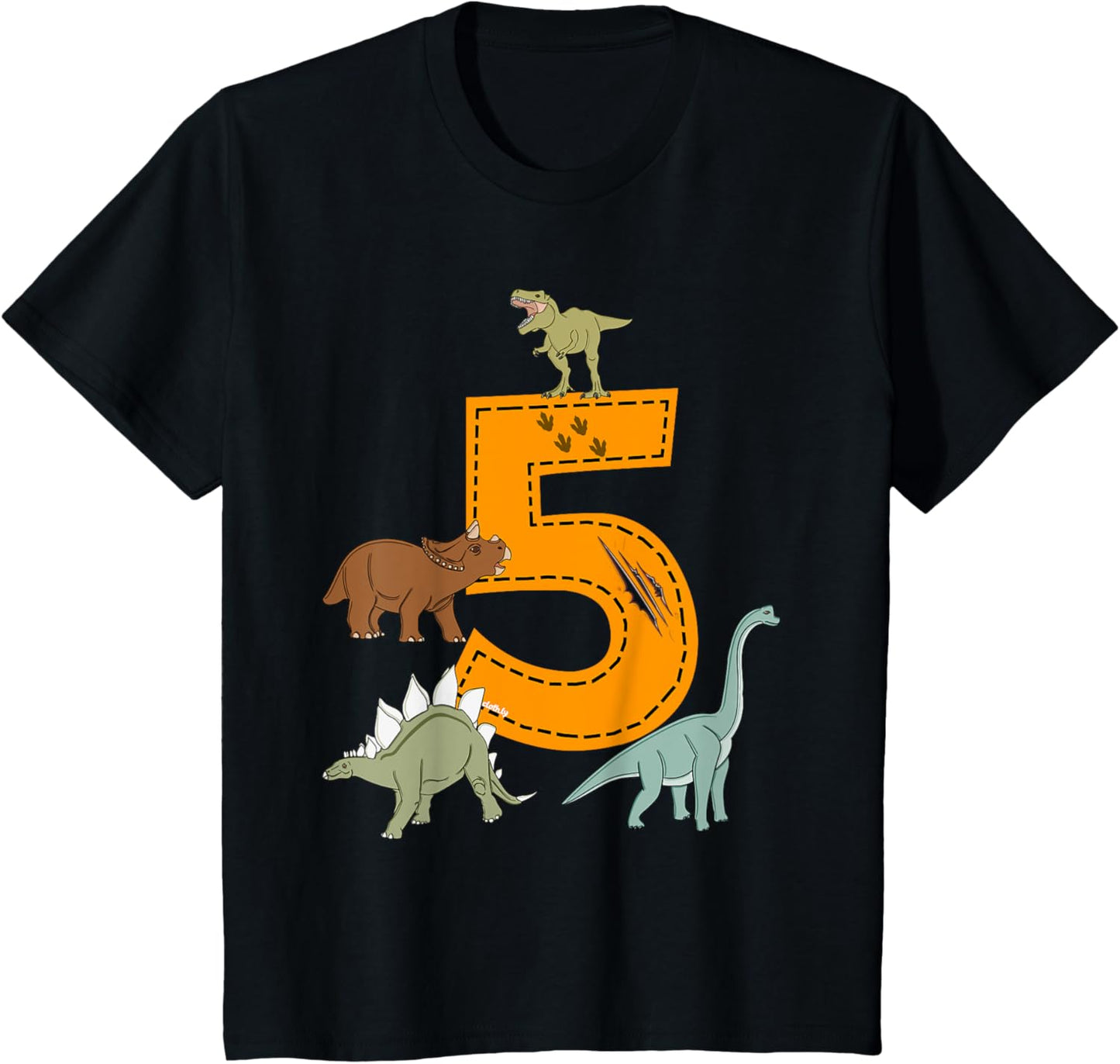 Kids 5th Birthday T-Shirt Boys Dino Dinosaurs Gift Birthday T-Shirt