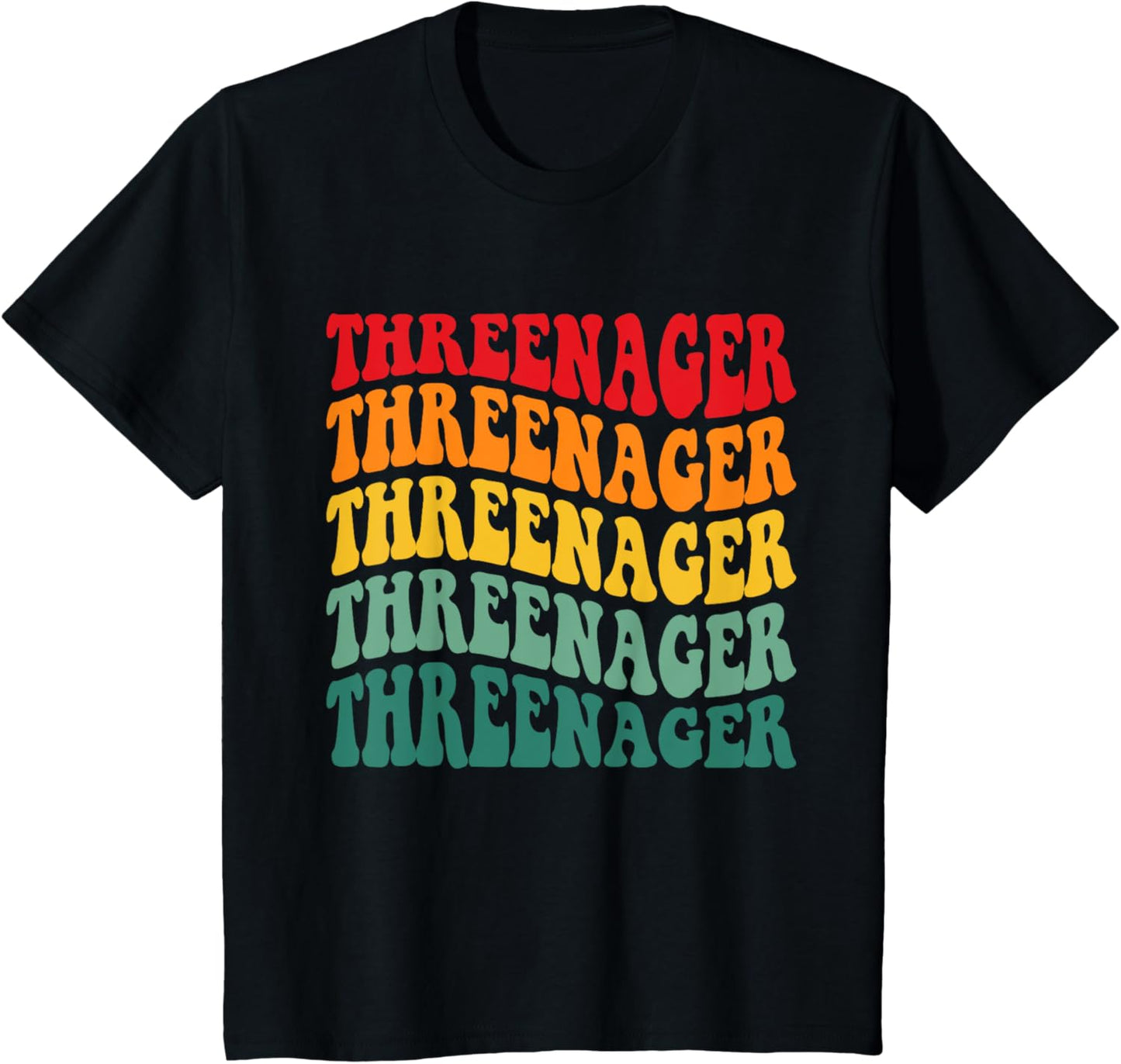 Kids Threenager Boy Retro Groovy Third Bday 3th Birthday T-Shirt