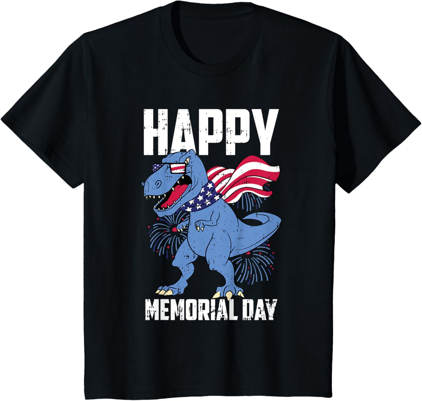 Kids Happy Memorial Day 4th Of July American Flag Toddler Boys T-Shirt