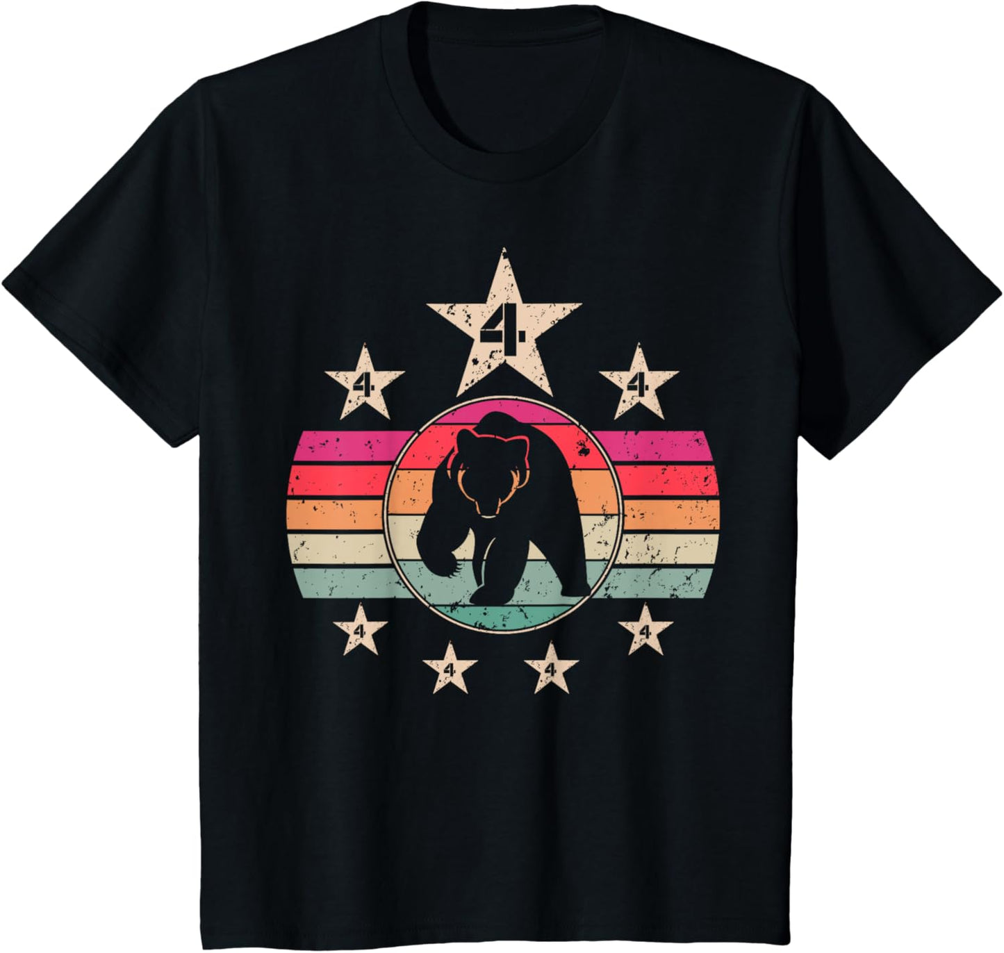 4 Year Old Bear Birthday 4 Boy Girl 4th Birthday Bear T-Shirt