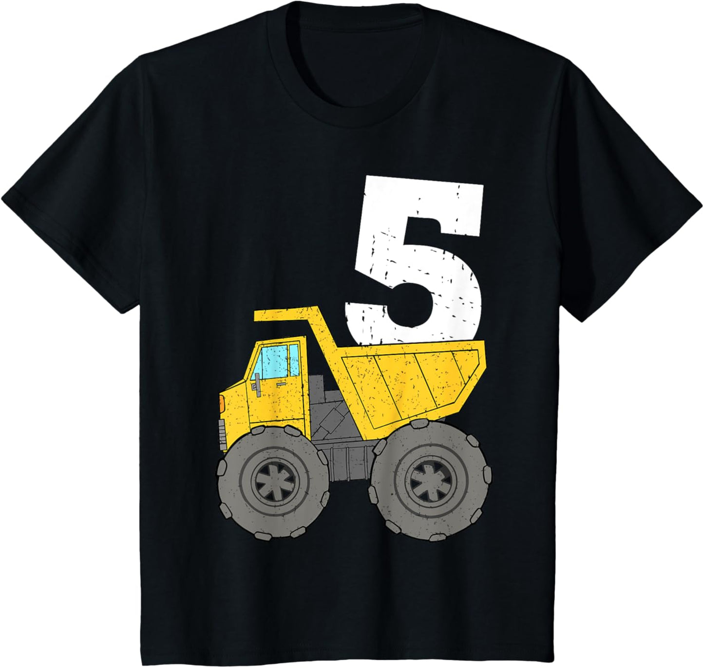 Kids Monster Construction Truck 5th Birthday Boy 5 Five T-Shirt