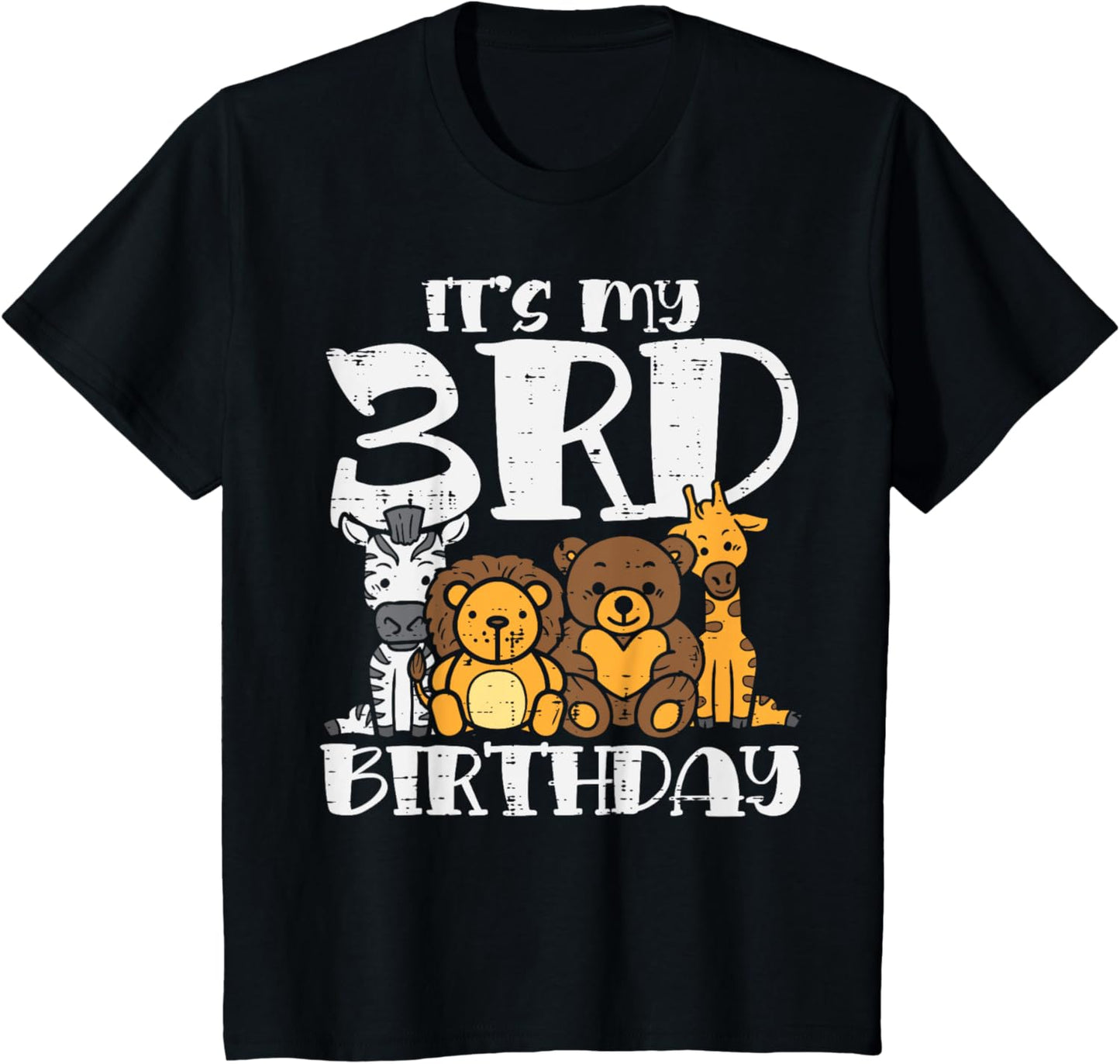 Its My 3rd Birthday Zoo Animals Safari Bday Party Boys Girls T-Shirt